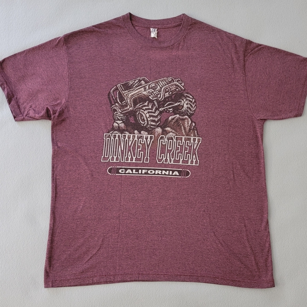 Optima Mens Burgandy  Dinky creek  Short Sleeve T-Shirt Size XL